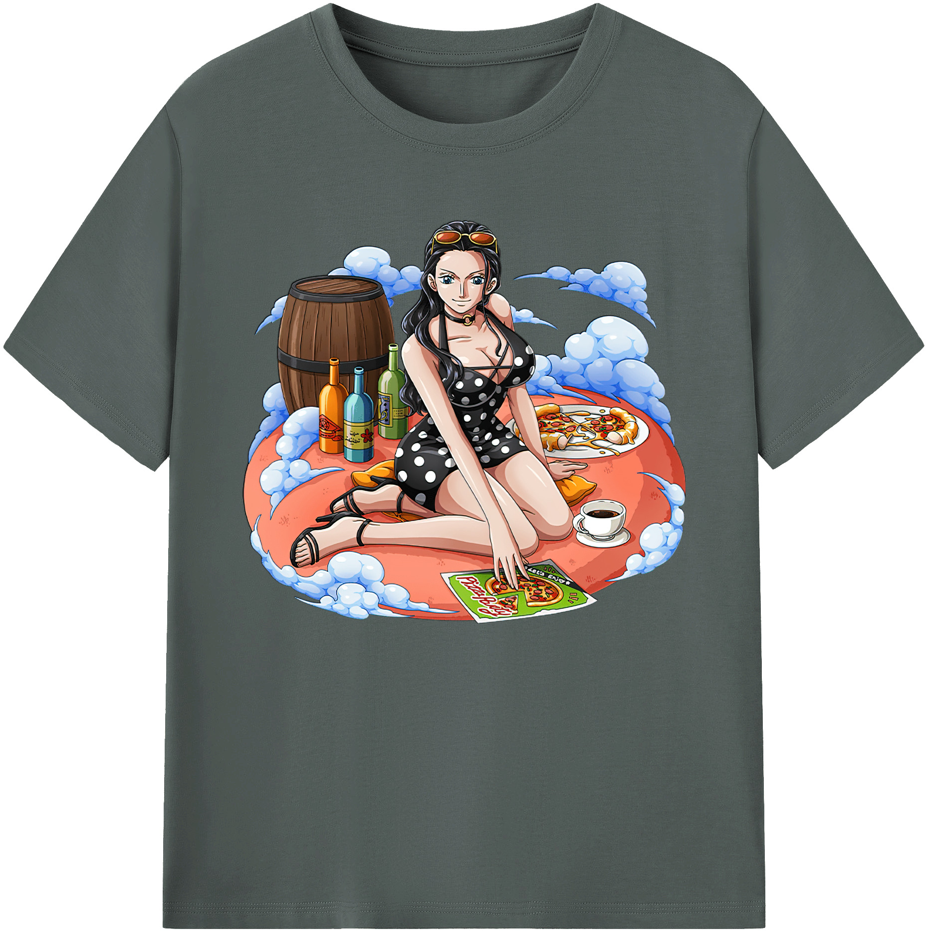 ワンピース ニコ・ロビン ONE PIECE Nico Robin 綿100％ メンズ半袖Tシャツ｜肌触りやわらか＆通気性